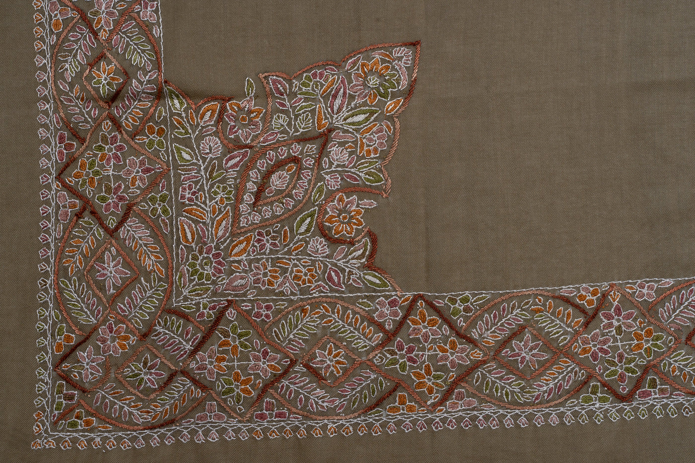 Earth Garden Rumal — Sozni Hand Embroidered
