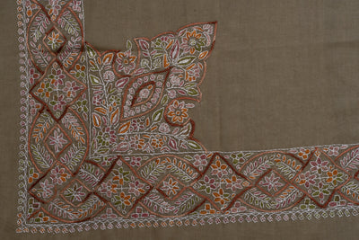 Earth Garden Rumal — Sozni Hand Embroidered
