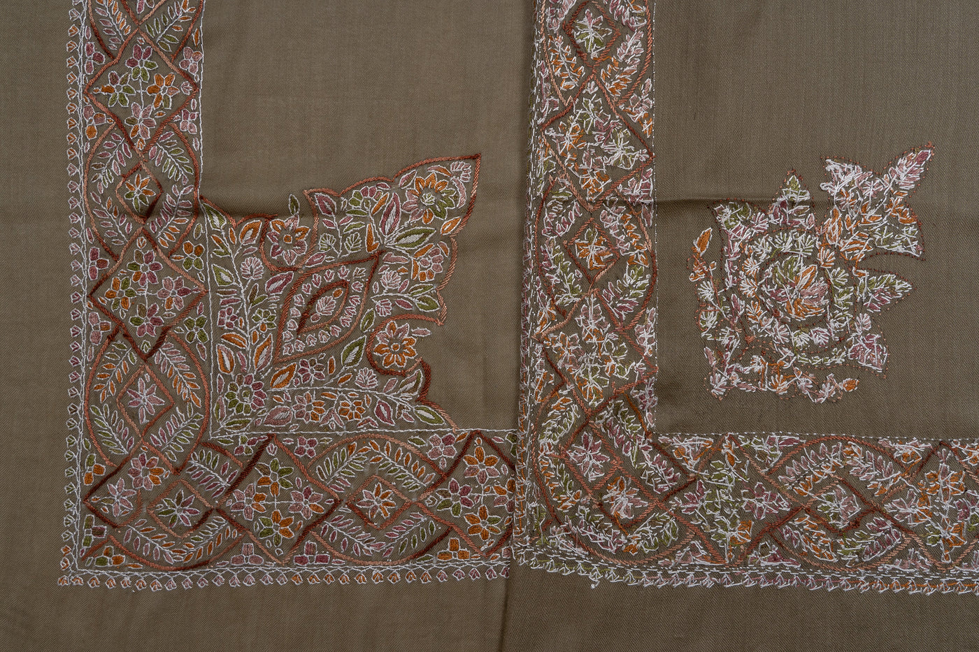 Earth Garden Rumal — Sozni Hand Embroidered