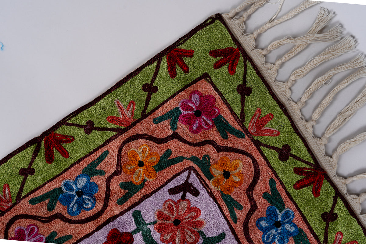 Jamal-e-Bahar Chain Stitch Hand-Embroidered Jainimaz (Prayer Mat)