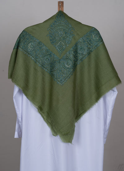 Meadow Leaf Rumal — Sozni Hand Embroidered