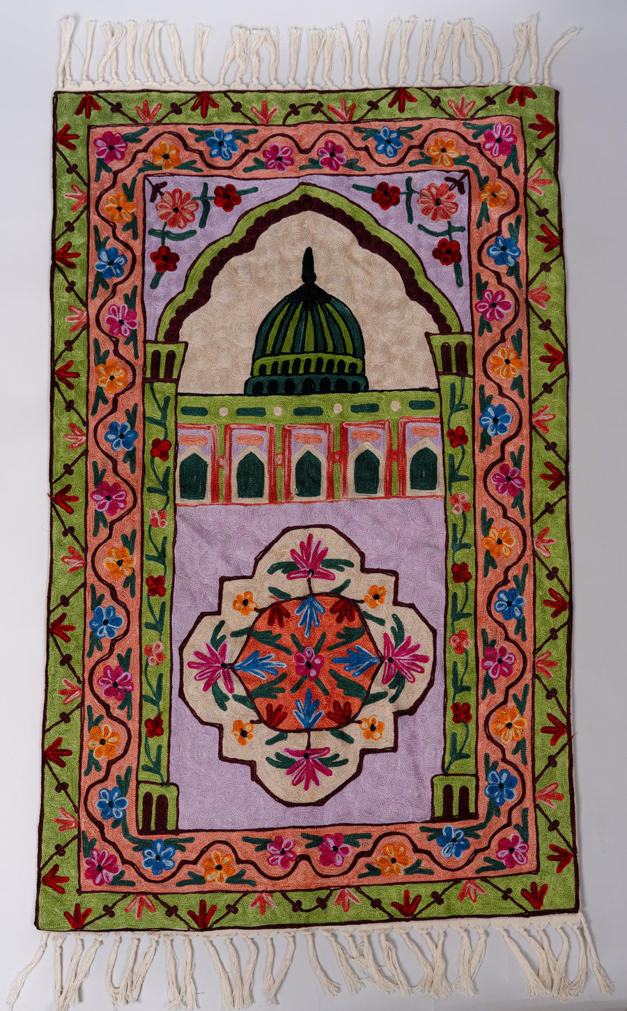 Jamal-e-Bahar Chain Stitch Hand-Embroidered Jainimaz (Prayer Mat)