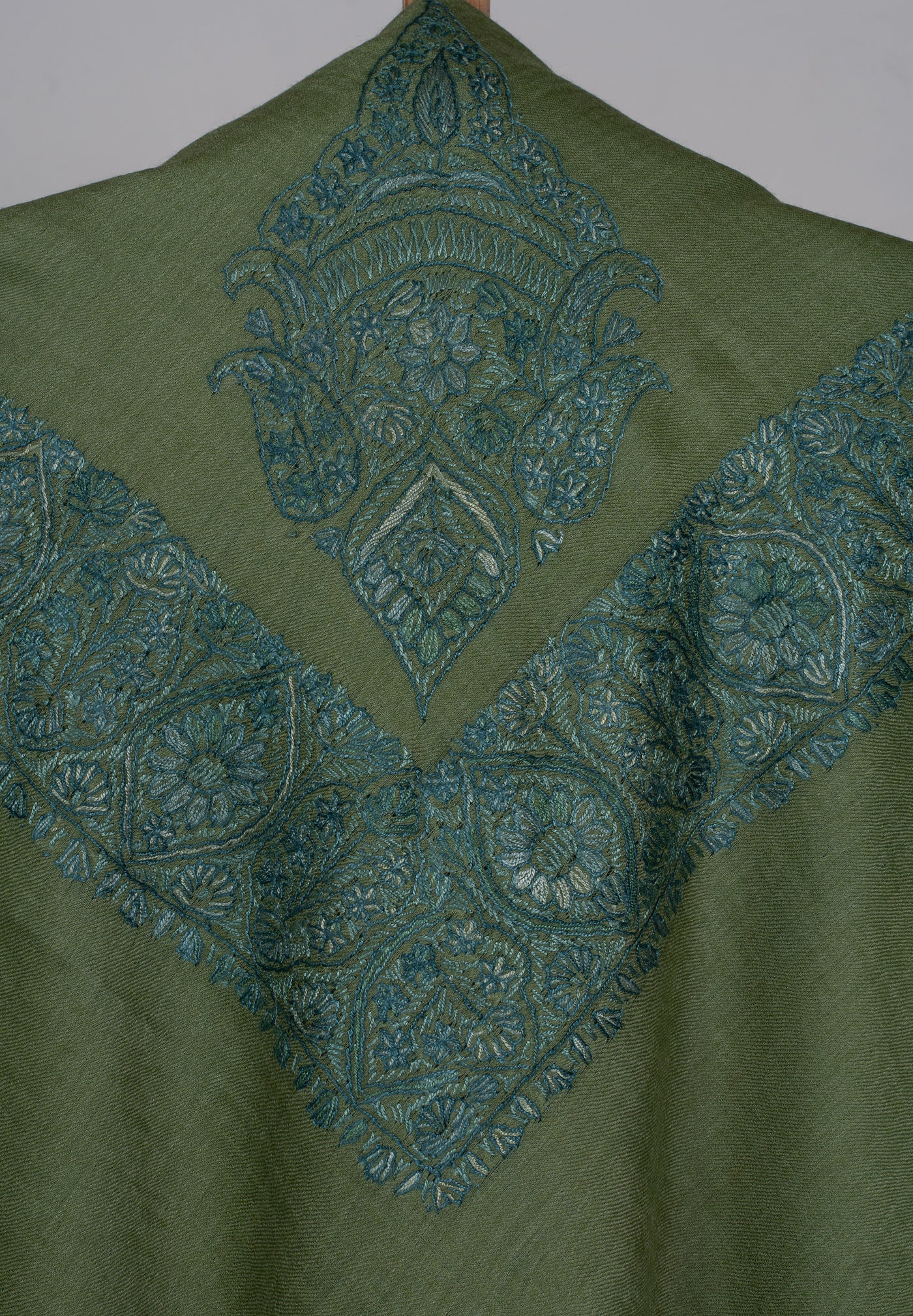 Meadow Leaf Rumal — Sozni Hand Embroidered
