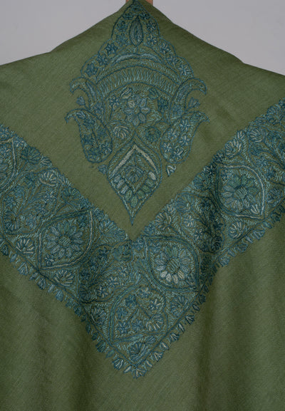 Meadow Leaf Rumal — Sozni Hand Embroidered