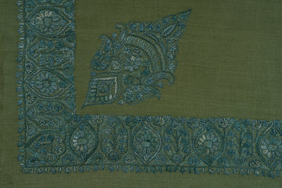 Meadow Leaf Rumal — Sozni Hand Embroidered