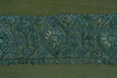 Meadow Leaf Rumal — Sozni Hand Embroidered