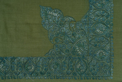Meadow Leaf Rumal — Sozni Hand Embroidered
