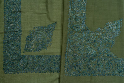 Meadow Leaf Rumal — Sozni Hand Embroidered
