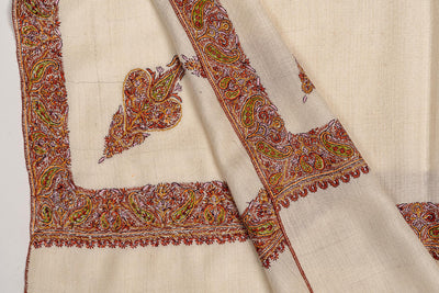 Pure Pashmina Shawl with Sozni Embroidery