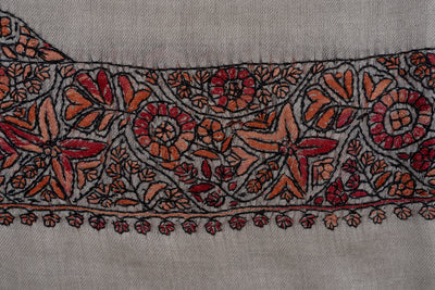 Sandstone Crimson Rumal — Sozni Hand Embroidered