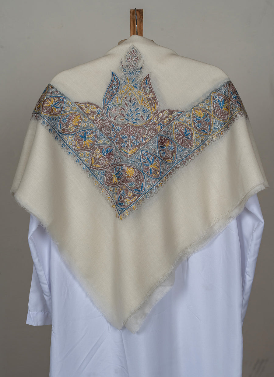 Moonlit Pastel Rumal — Sozni Hand Embroidered