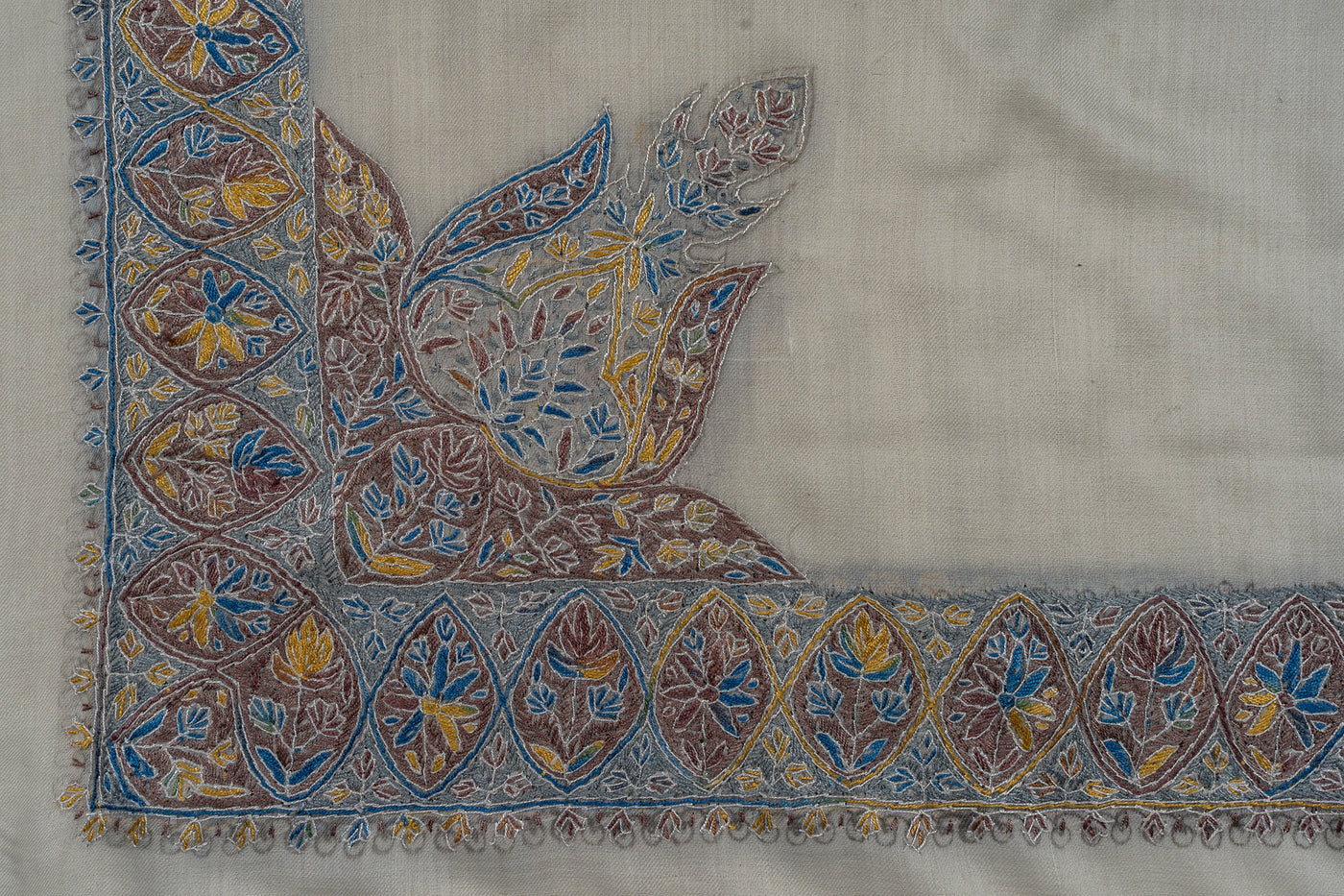 Moonlit Pastel Rumal — Sozni Hand Embroidered