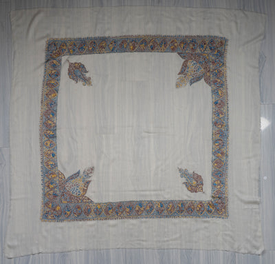 Moonlit Pastel Rumal — Sozni Hand Embroidered