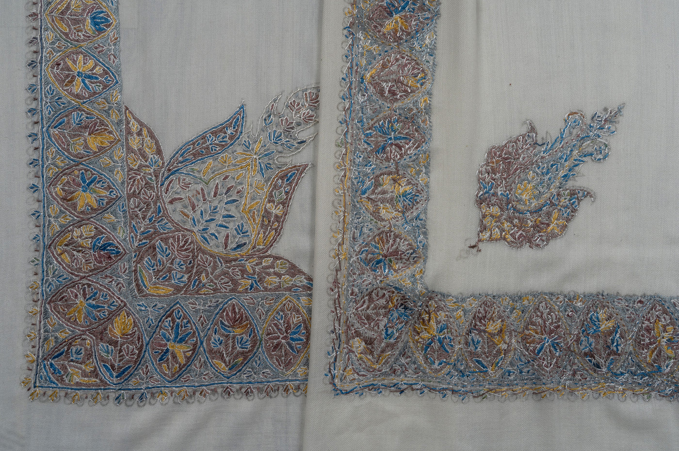 Moonlit Pastel Rumal — Sozni Hand Embroidered