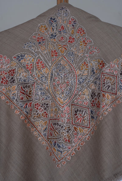 Earthen Glow Rumal — Sozni Hand Embroidered