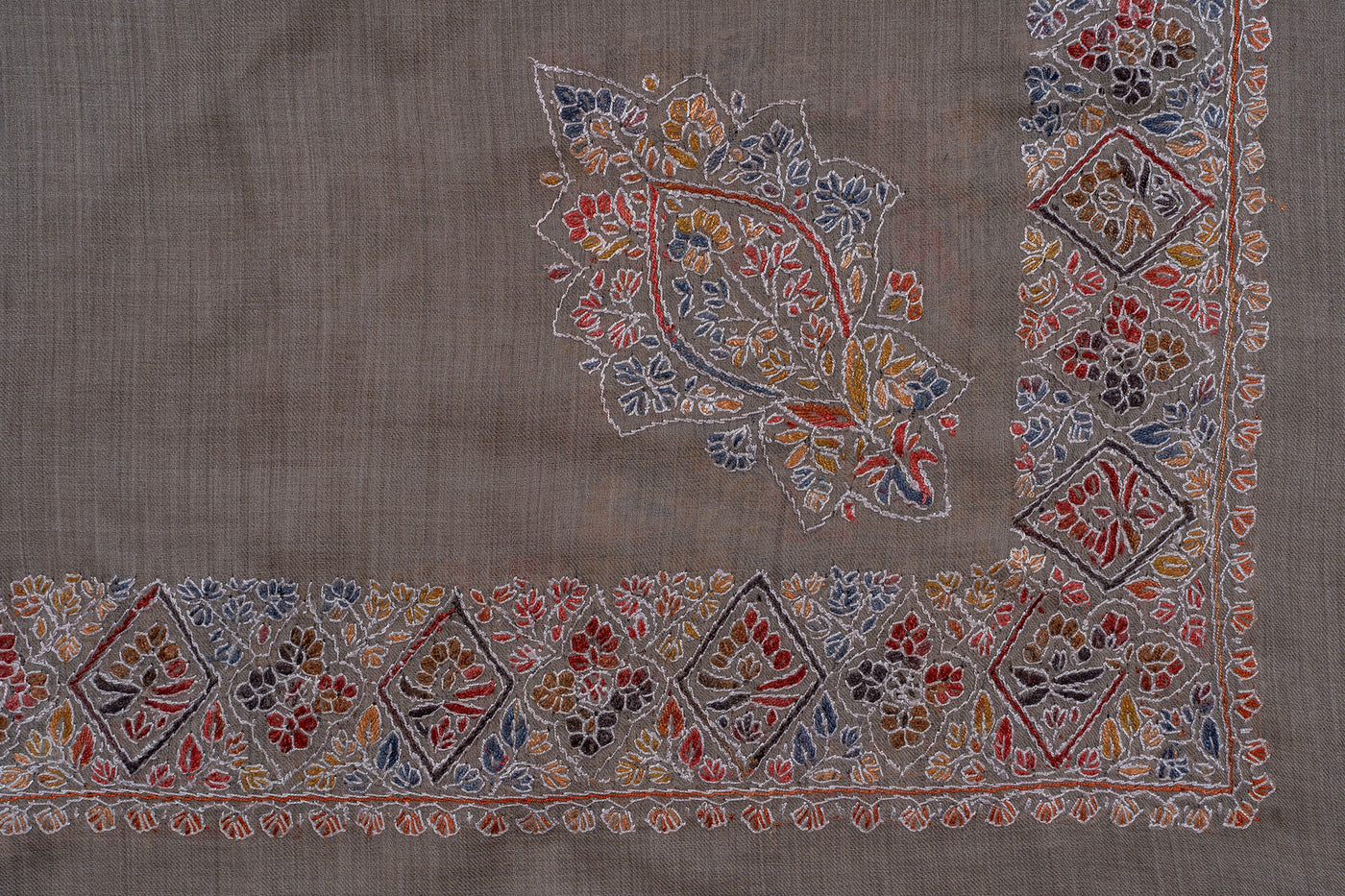 Earthen Glow Rumal — Sozni Hand Embroidered