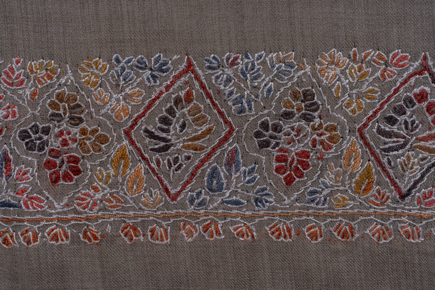 Earthen Glow Rumal — Sozni Hand Embroidered