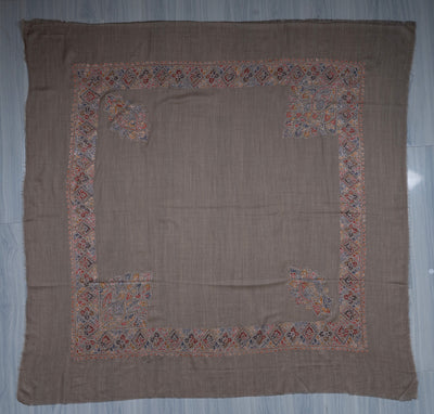 Earthen Glow Rumal — Sozni Hand Embroidered
