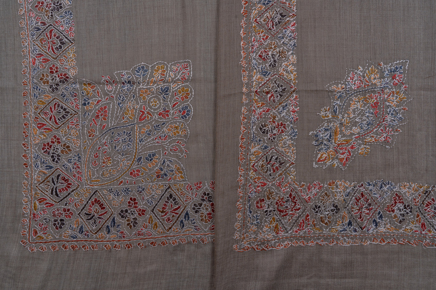 Earthen Glow Rumal — Sozni Hand Embroidered