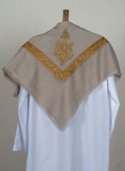 Sandstone Gold Rumal — Sozni Hand Embroidered
