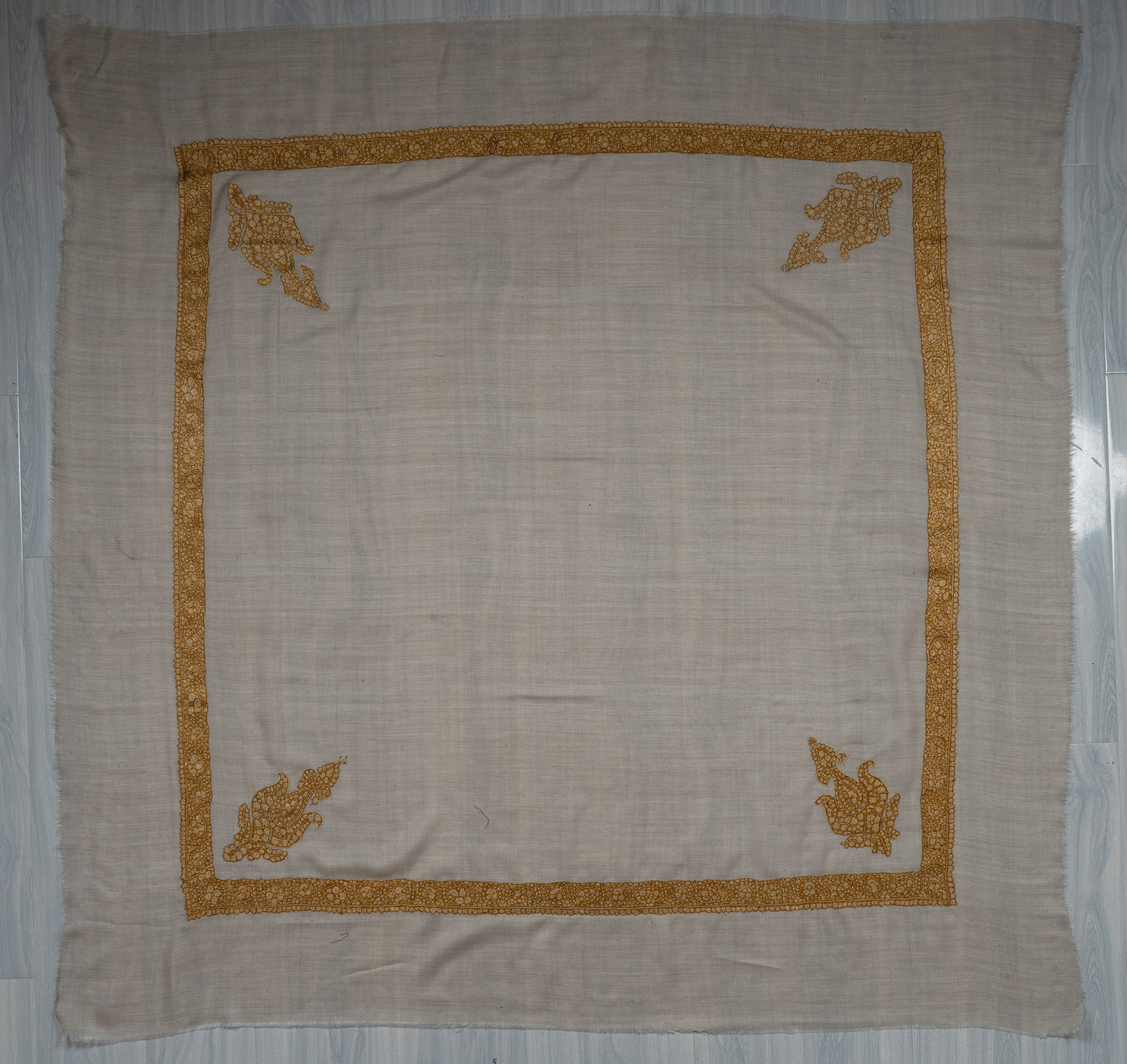 Sandstone Gold Rumal — Sozni Hand Embroidered