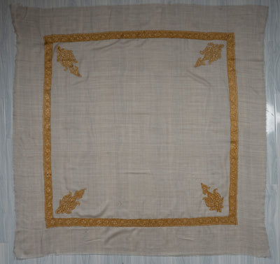 Sandstone Gold Rumal — Sozni Hand Embroidered