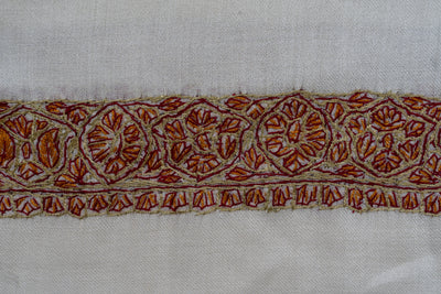 Ivory Flame Rumal — Sozni Hand Embroidered
