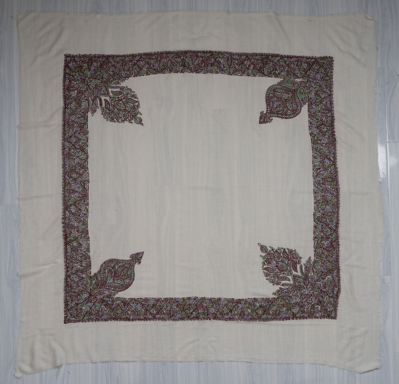 Meadow Bloom Rumal — Sozni Hand Embroidered