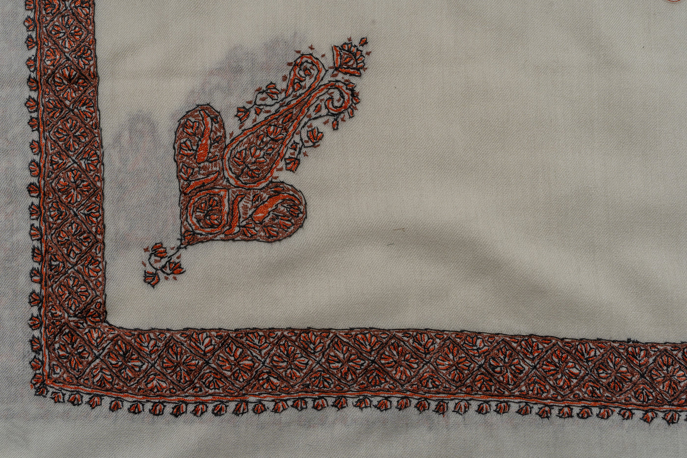Fern Enclave Rumal — Sozni Hand Embroidered