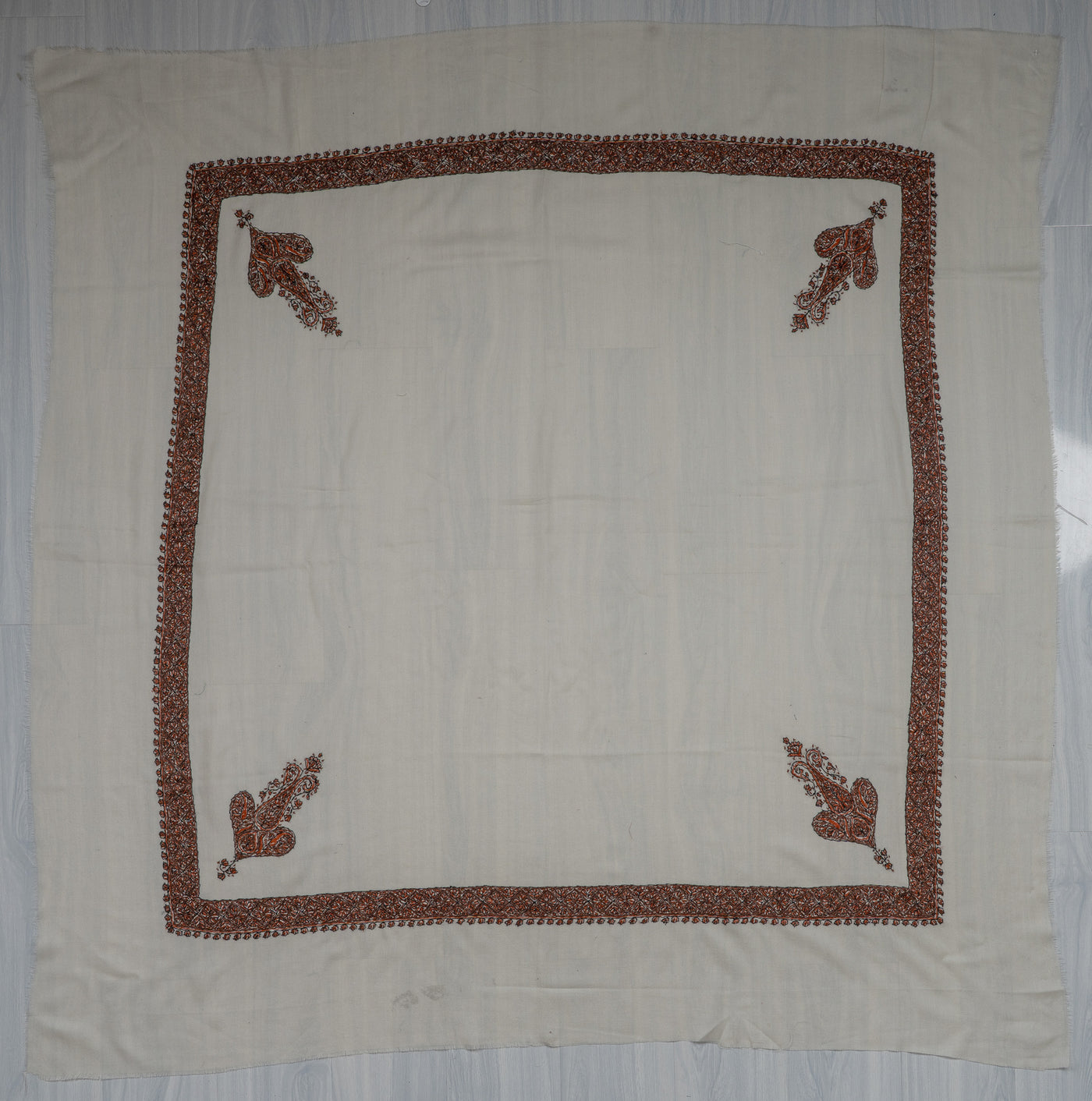Fern Enclave Rumal — Sozni Hand Embroidered