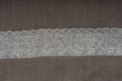 Ashen Silver Rumal — Sozni Hand Embroidered