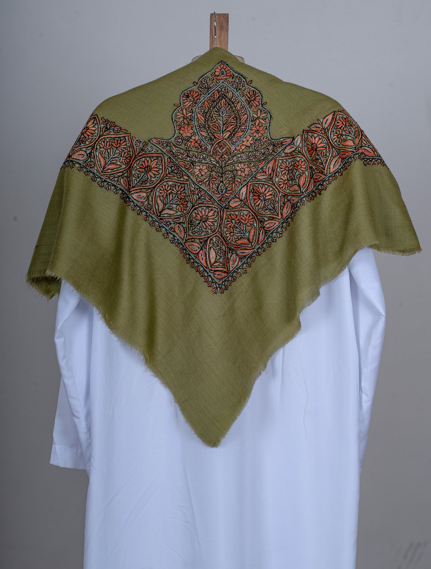 Olive Ember Rumal — Sozni Hand Embroidered