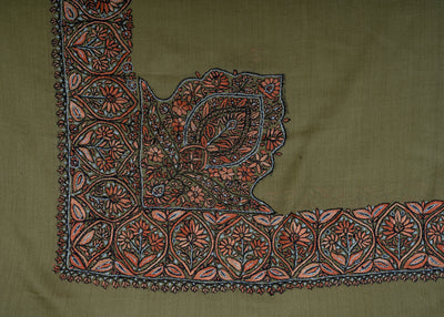 Olive Ember Rumal — Sozni Hand Embroidered