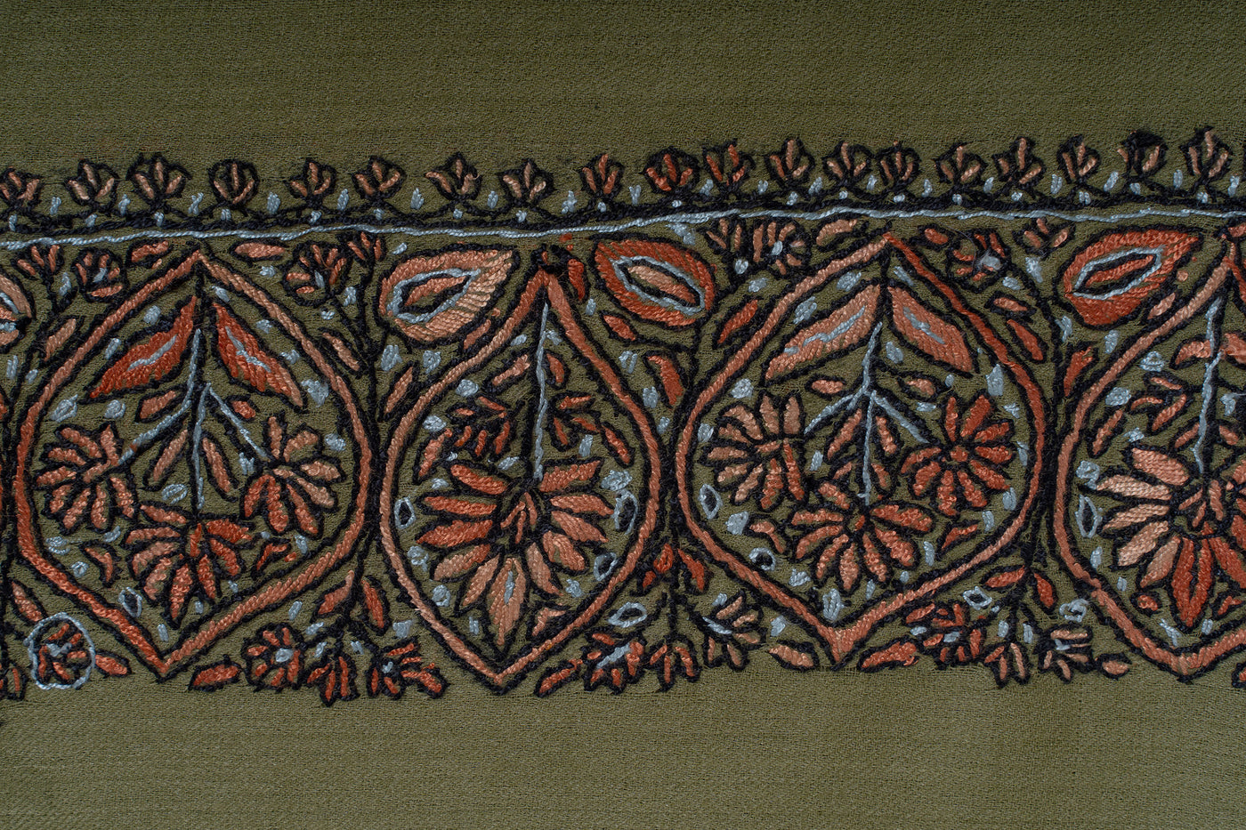 Olive Ember Rumal — Sozni Hand Embroidered