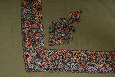 Olive Ember Rumal — Sozni Hand Embroidered