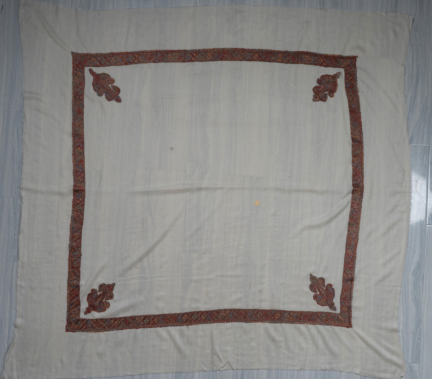 Ivory Ember Rumal — Sozni Hand Embroidered