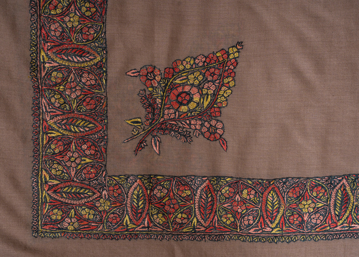 Autumn Bloom Rumal — Sozni Hand Embroidered