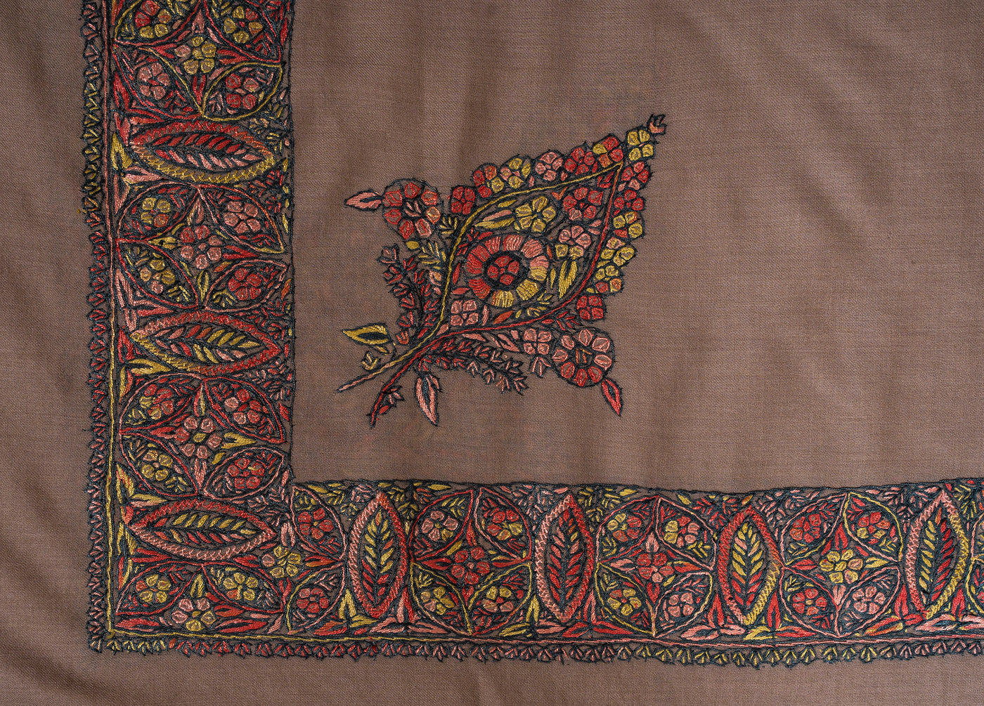 Autumn Bloom Rumal — Sozni Hand Embroidered