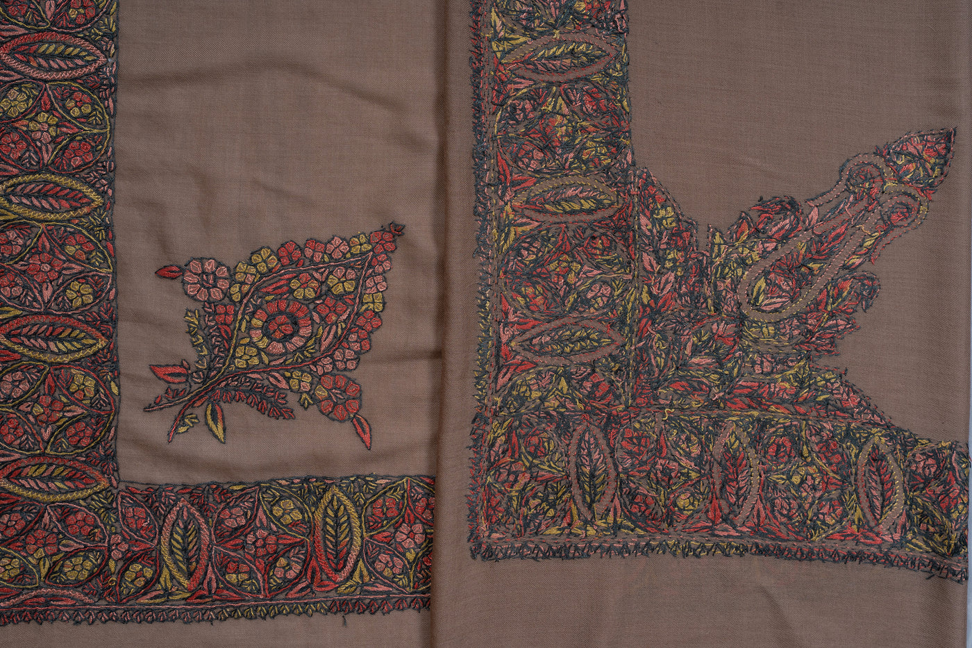 Autumn Bloom Rumal — Sozni Hand Embroidered