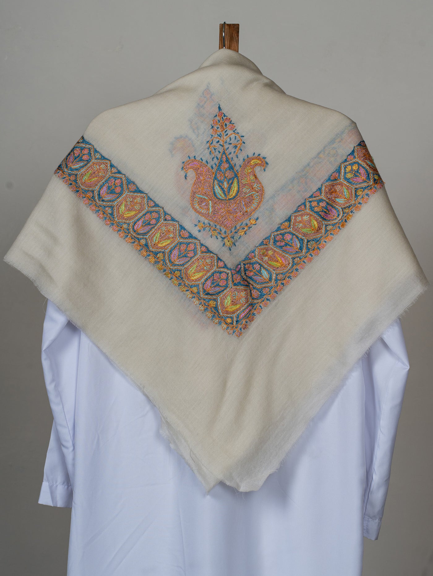 Pearl Sunset Rumal — Sozni Hand Embroidered