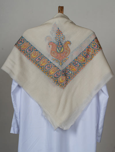 Pearl Sunset Rumal — Sozni Hand Embroidered