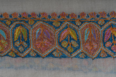 Pearl Sunset Rumal — Sozni Hand Embroidered