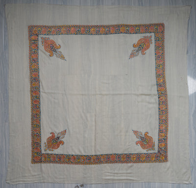 Pearl Sunset Rumal — Sozni Hand Embroidered