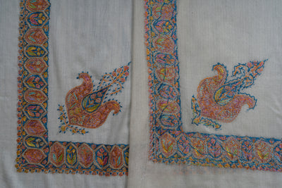 Pearl Sunset Rumal — Sozni Hand Embroidered
