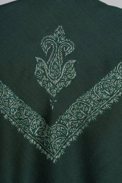 Emerald Whisper Rumal — Sozni Hand Embroidered