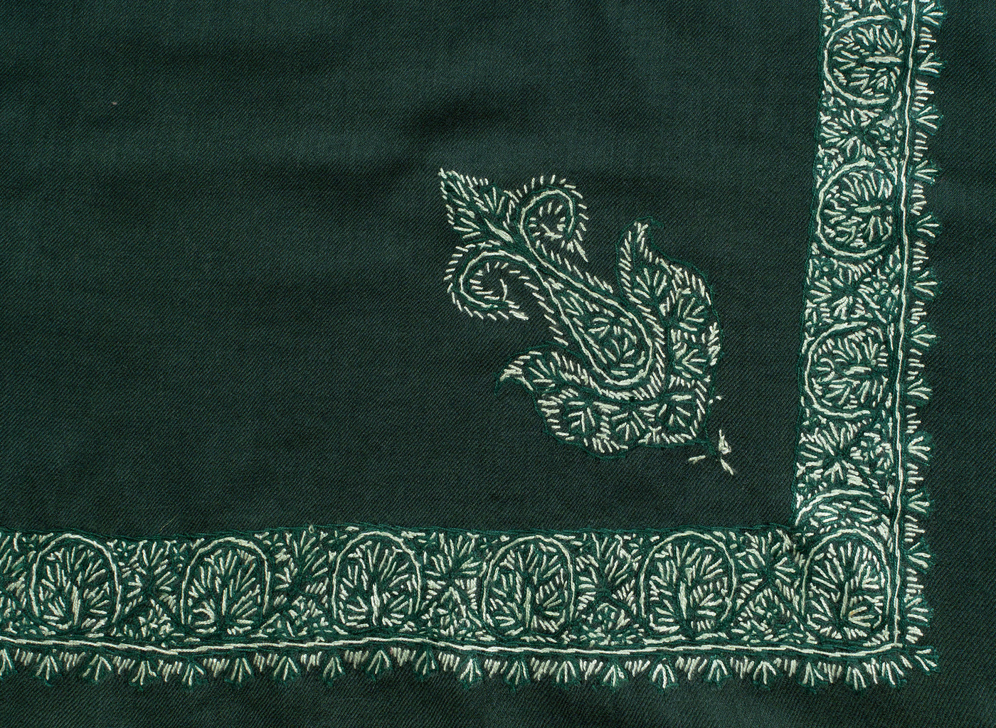 Emerald Whisper Rumal — Sozni Hand Embroidered