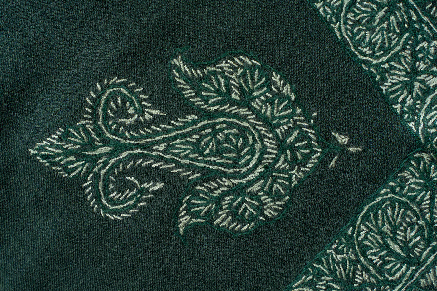 Emerald Whisper Rumal — Sozni Hand Embroidered