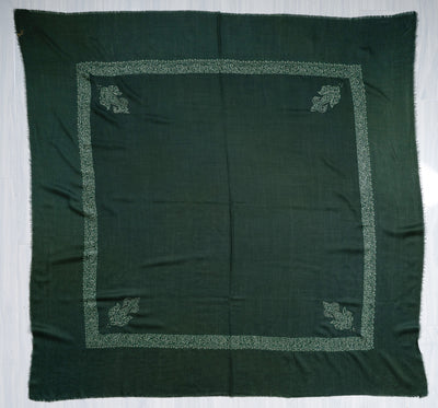 Emerald Whisper Rumal — Sozni Hand Embroidered