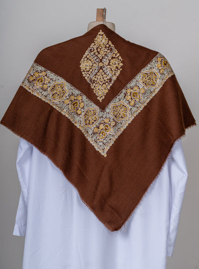 Amber Bloom Rumal — Sozni Hand Embroidered