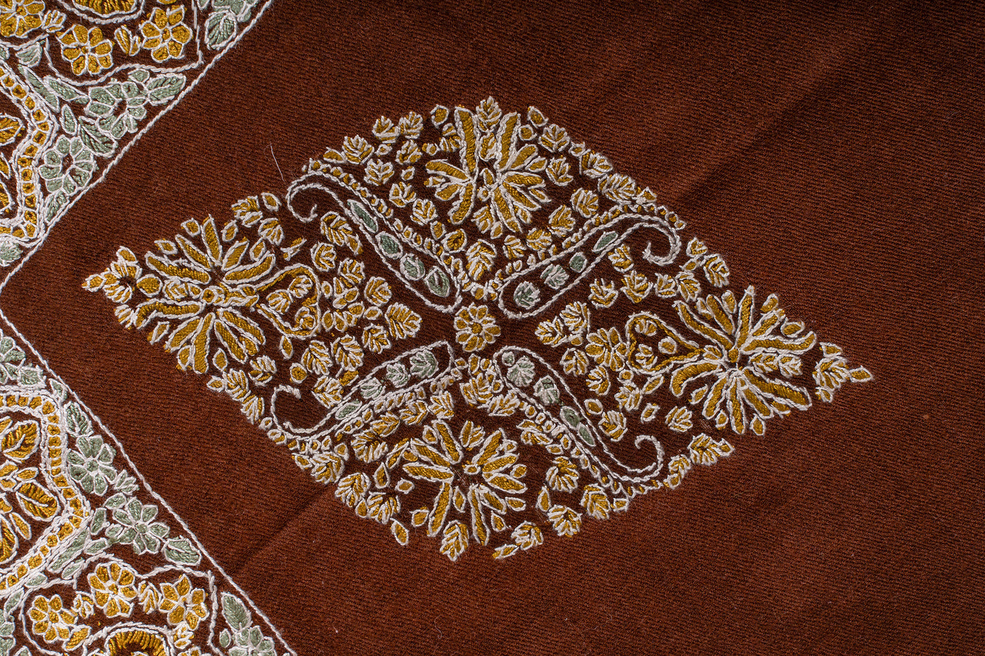 Amber Bloom Rumal — Sozni Hand Embroidered